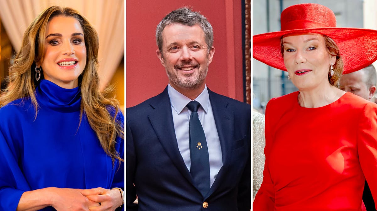 Dronning Rania, kronprins Frederik, dronning Mathilde. 