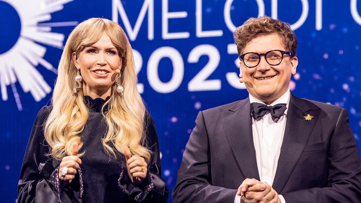 Tina Müller og Heino Hansen var værter på showet i 2023.&nbsp;