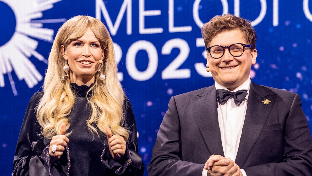 Tina Müller og Heino Hansen var værter på showet i 2023.&nbsp;