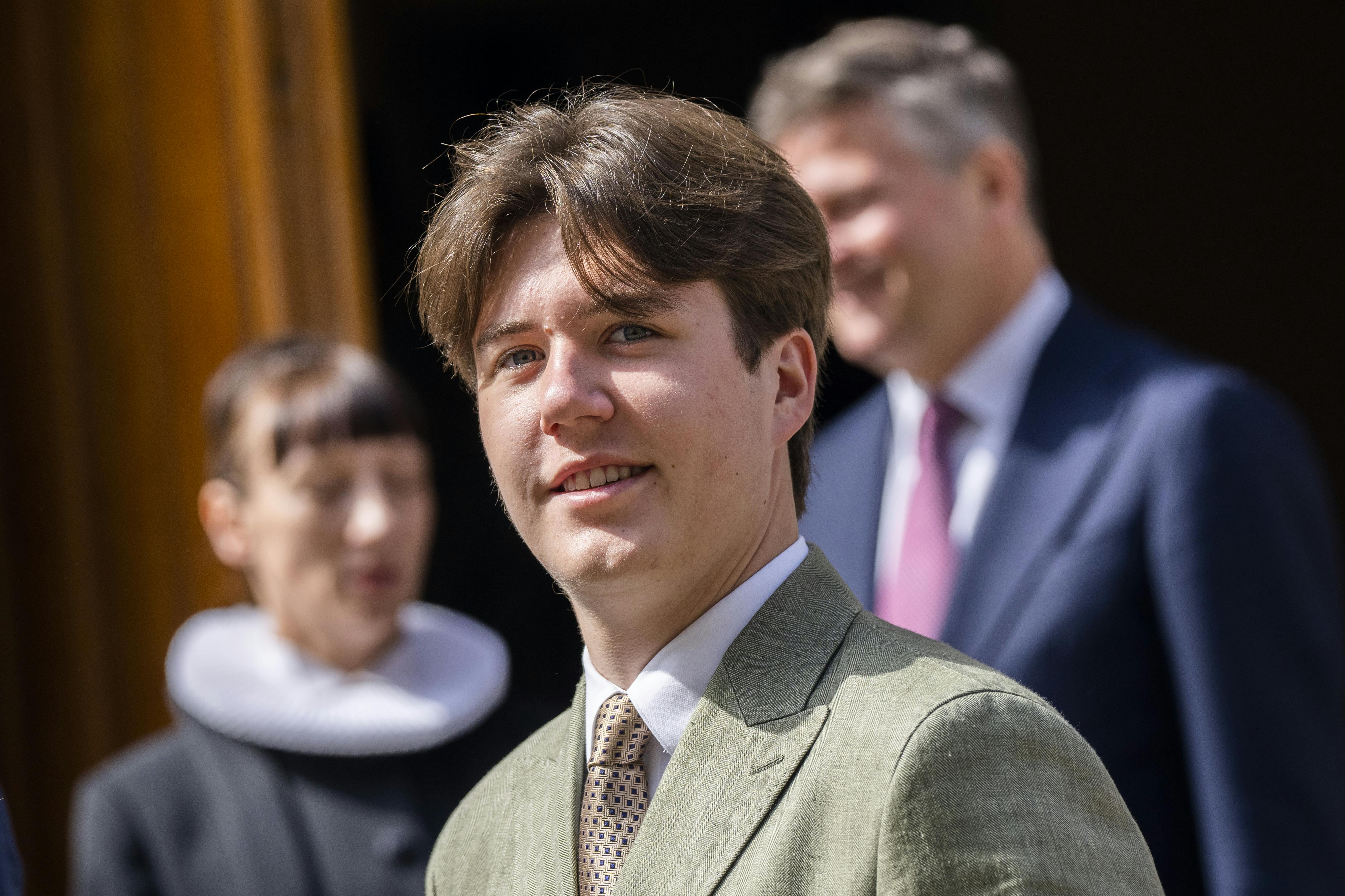 Prins Christian ankommer til greve Henriks konfirmation i Frederikskirken, Den Danske Kirke i Paris i Frankrig, torsdag den 18. maj 2023.. (Foto: Ida Marie Odgaard/Ritzau Scanpix)