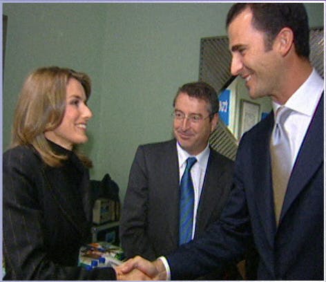 Letizia og Felipes officielle "første møde" den 24. oktober 2003. 