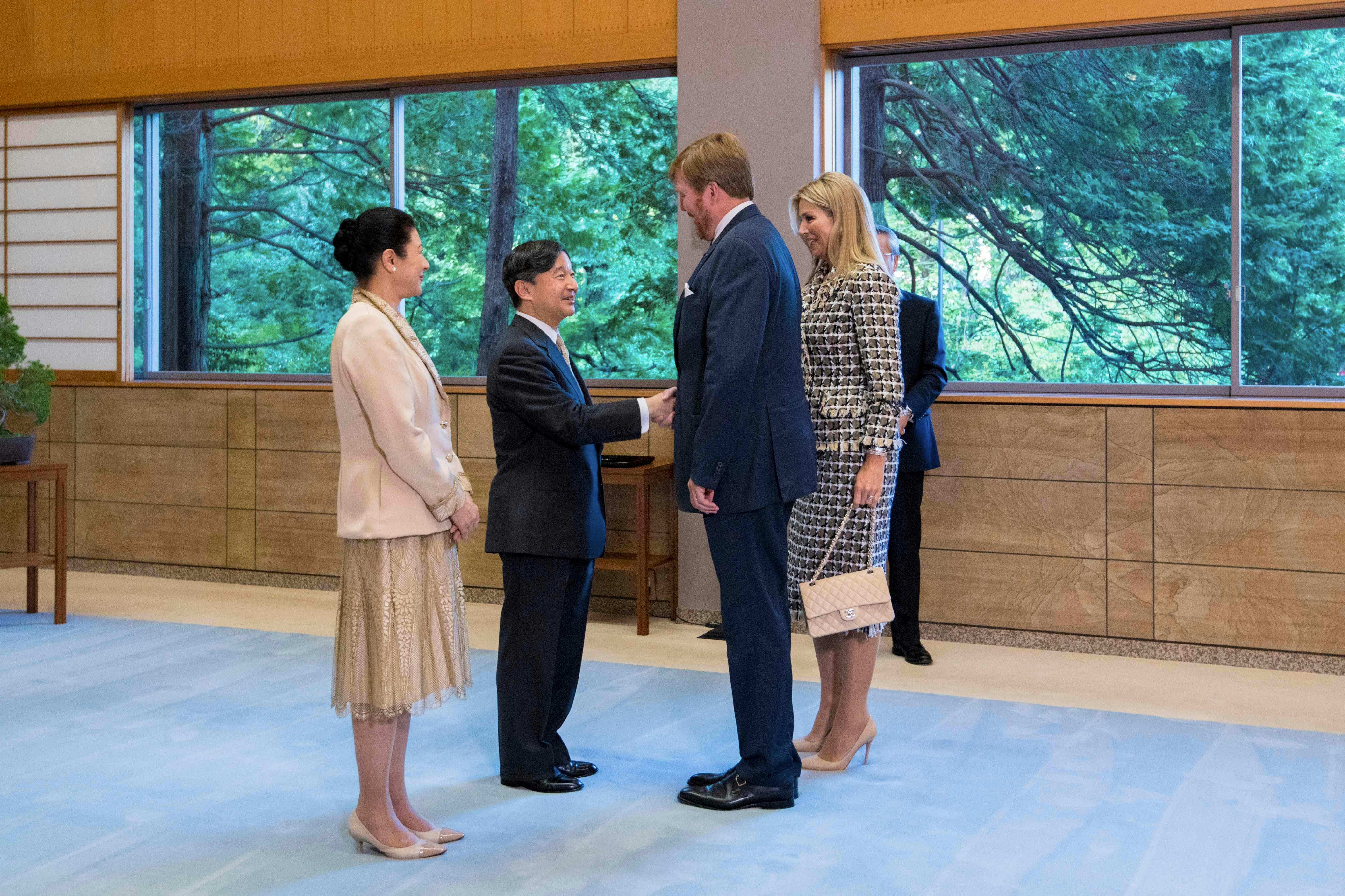 Kong Willem-Alexander og dronning Maxima i Japan i 2019. 
