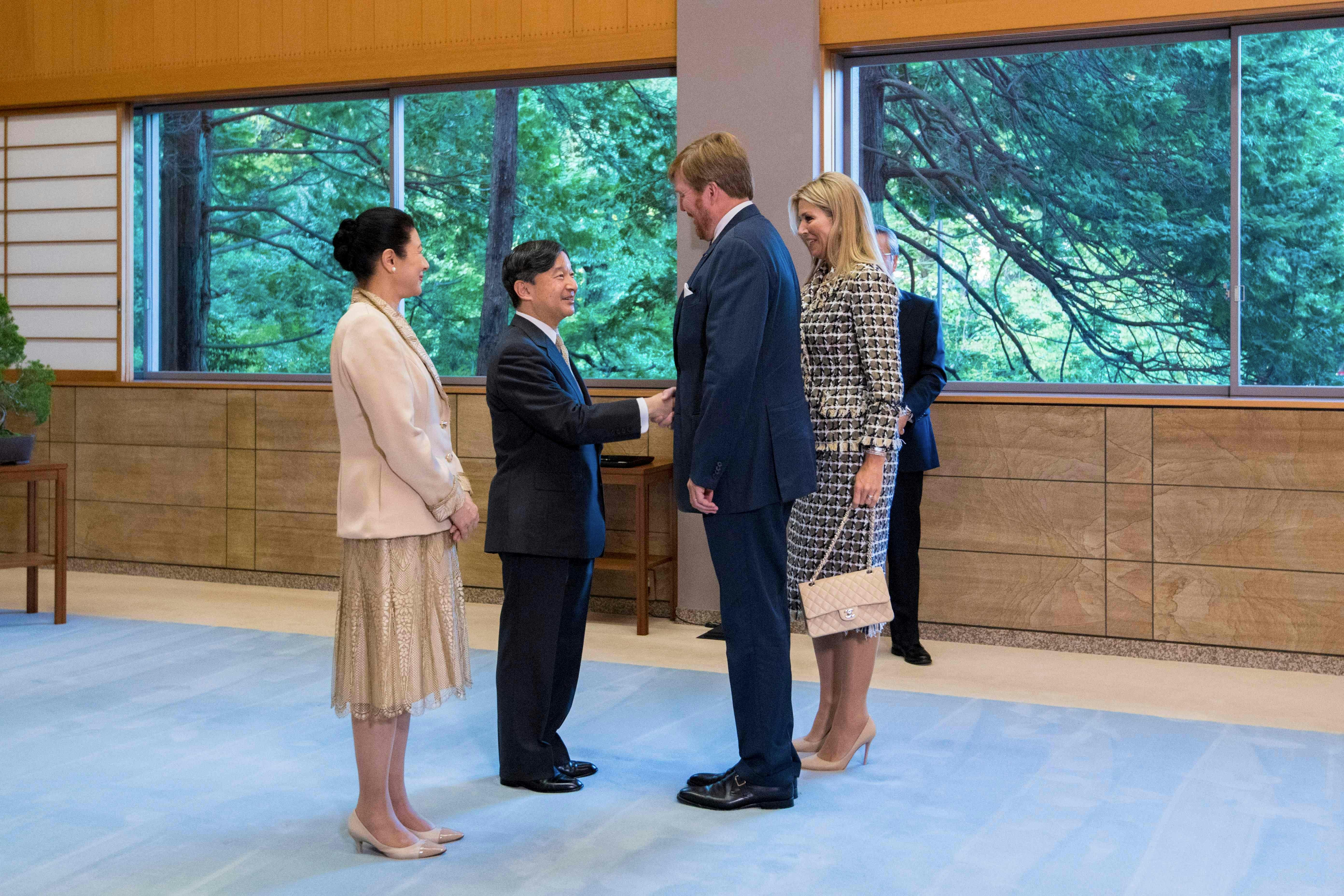 Kong Willem-Alexander og dronning Maxima i Japan i 2019.