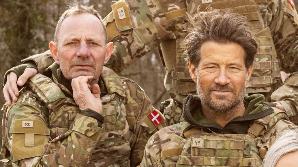 Jan Linnebjerg og Frederik Fetterlein i "Stjerner i trøjen" i 2023.