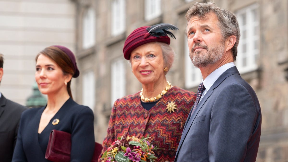 La princesa heredera María, la princesa Benedikte y el príncipe heredero Frederik