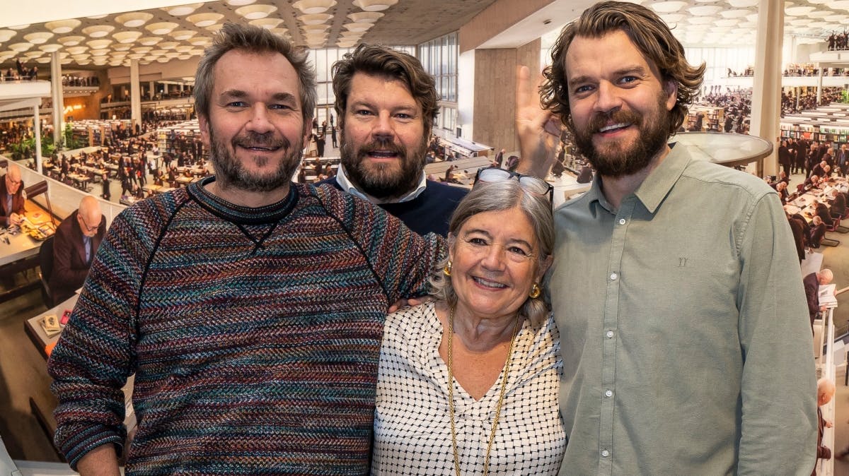 Patricia Asbæk med Thomas, Martin og Pilou