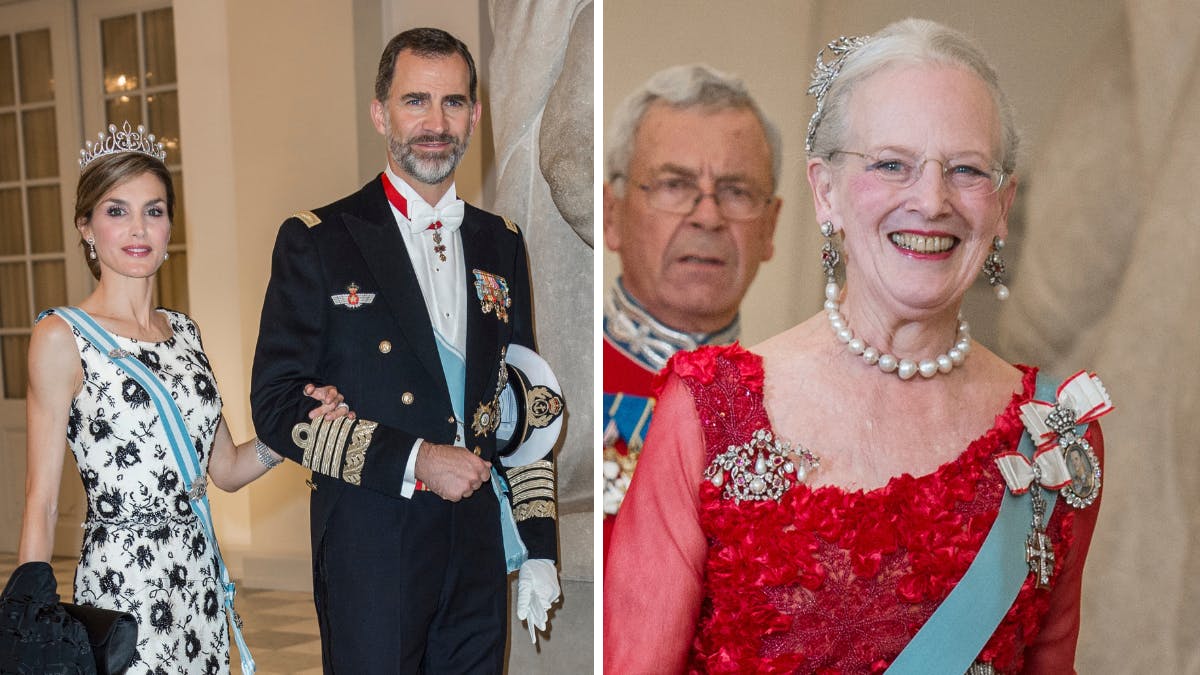 Det spanske kongepar og dronning Margrethe.&nbsp;