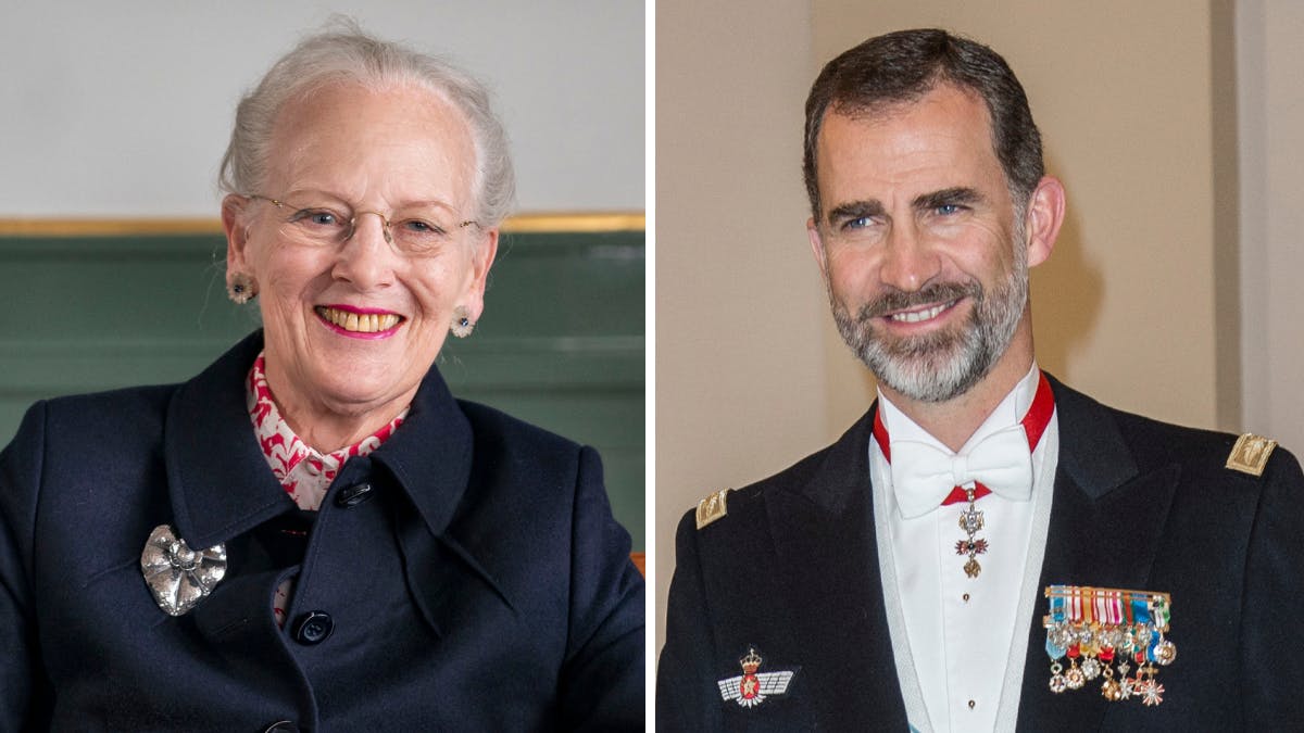 Dronning Margrethe og kong Felipe