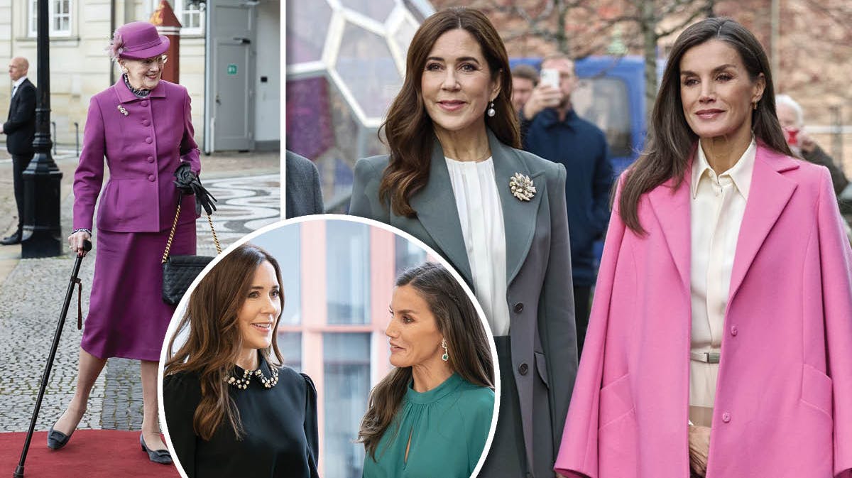 Dronning Margrethe, kronprinsesse Mary og dronning Letizia 