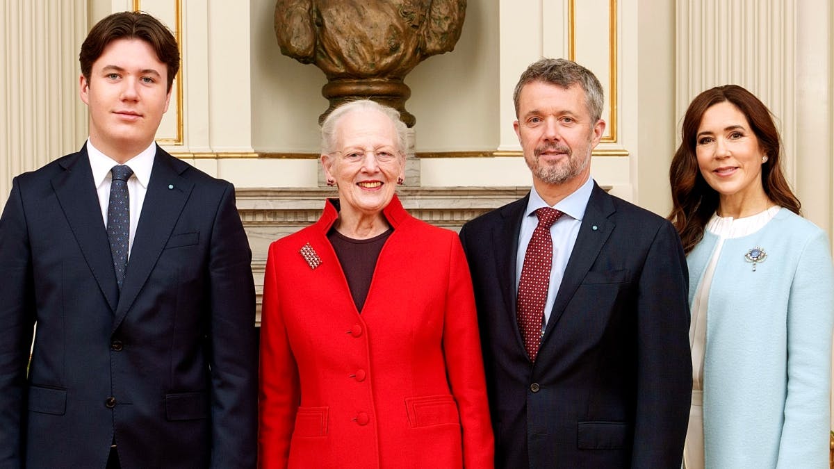 Prins Christian, dronning Margrethe, kronprins Frederik og kronprinsesse Mary.&nbsp;