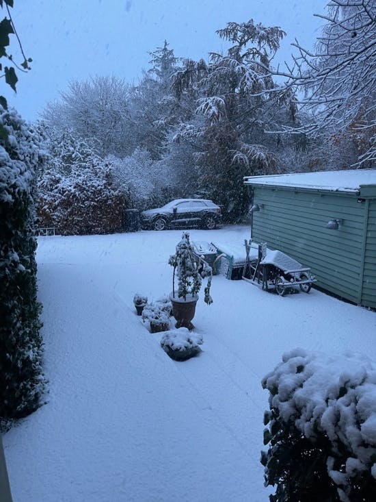 Snevejr i området nær Fredensborg