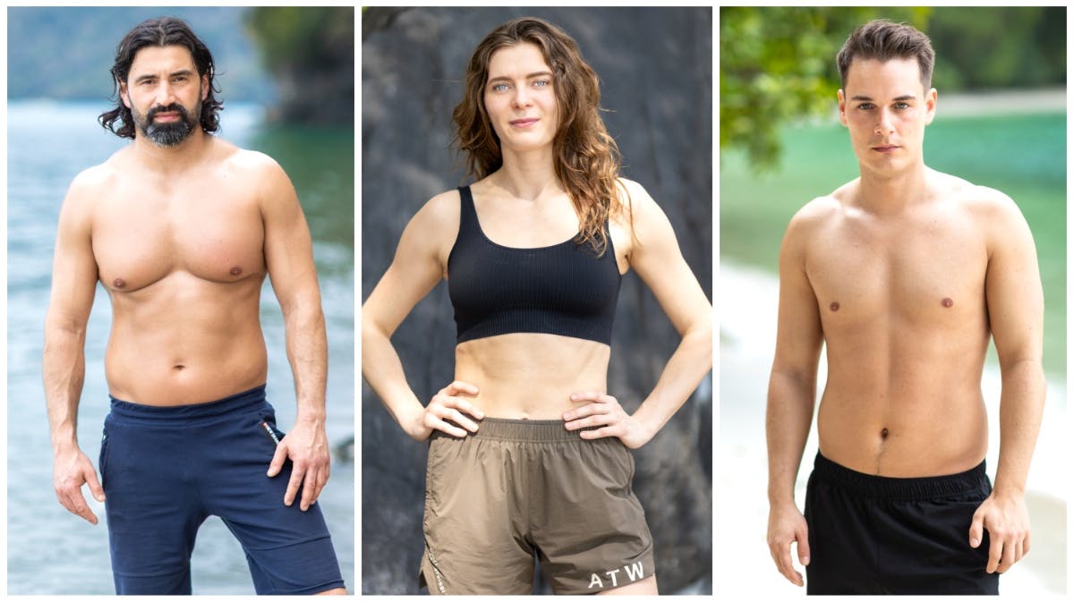 Kemal, Majbritt og Simon fra "Robinson Ekspeditionen". 