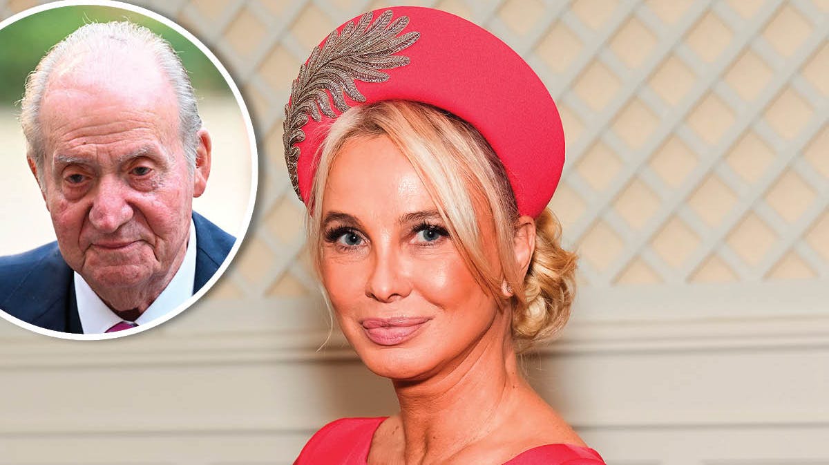 Corinna af Sayn-Wittgenstein-Sayn i september 2023. Indsat: Kong Juan Carlos i februar 2023.