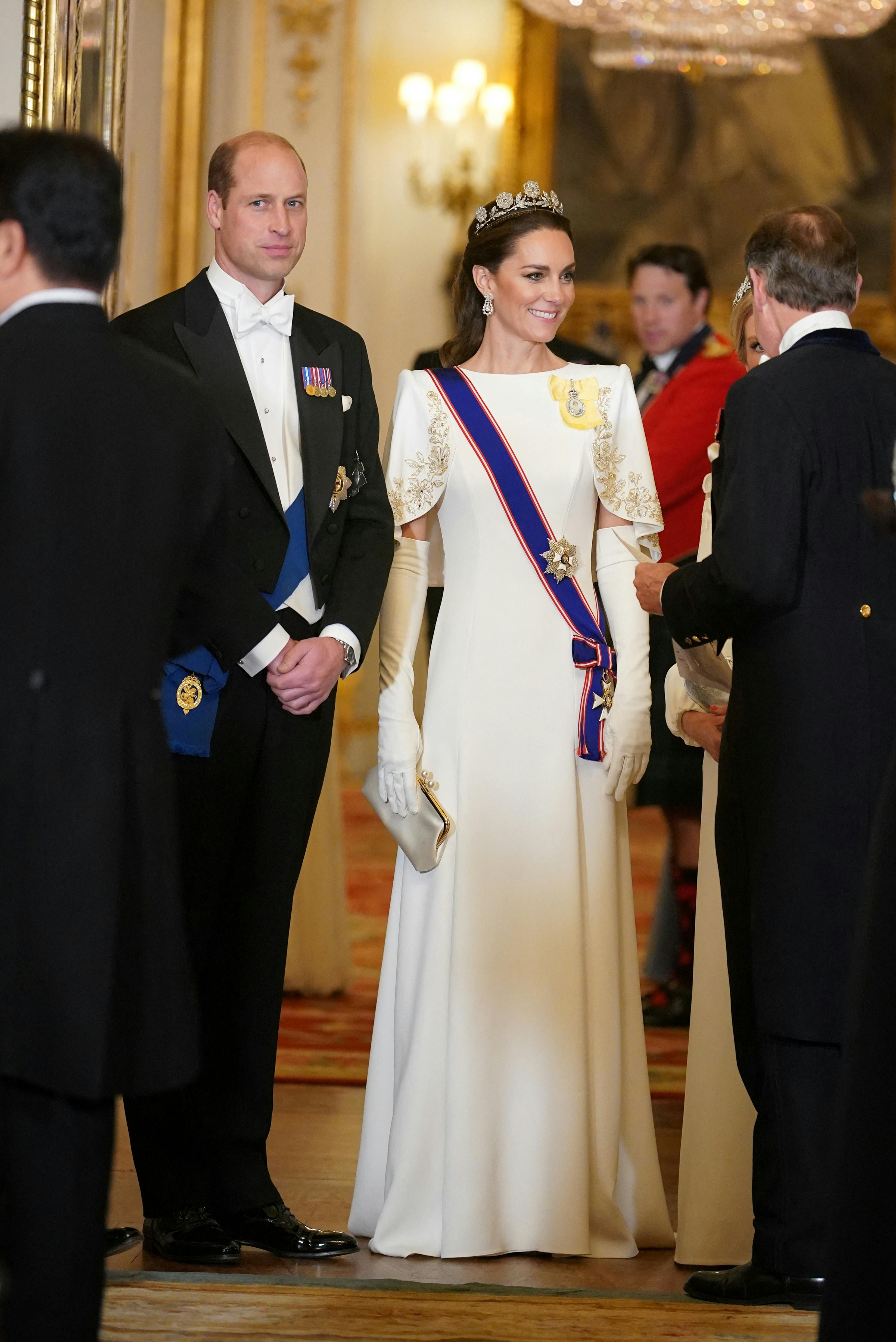 Britain's Prince William, Prince of Wales and Britain's Catherine, Princess of Wales, attend the State Banquet during the state visit of the President of South Korea Yoon Suk Yeol and his wife Kim Keon Hee, at Buckingham Palace in London, Britain November 21, 2023. Yui Mok/Pool via REUTERS