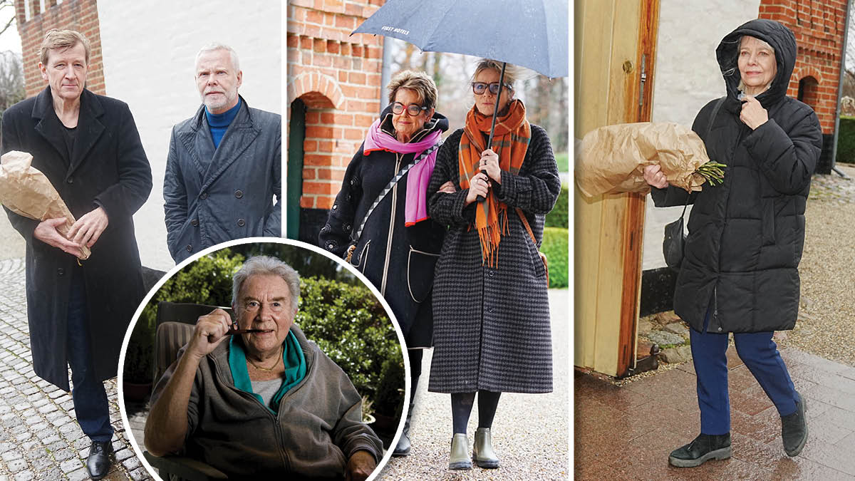 Familie og venner ankommer til Jørgen Reenbergs begravelse.