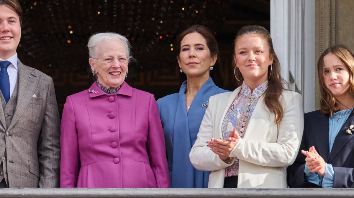 Prins Christian, dronning Margrethe, kronprinsesse Mary, prinsesse Isabella og prinsesse Josephine. 