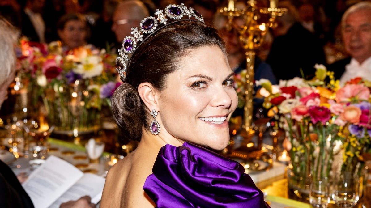 Kronprinsesse Victoria ved årets nobelfest.