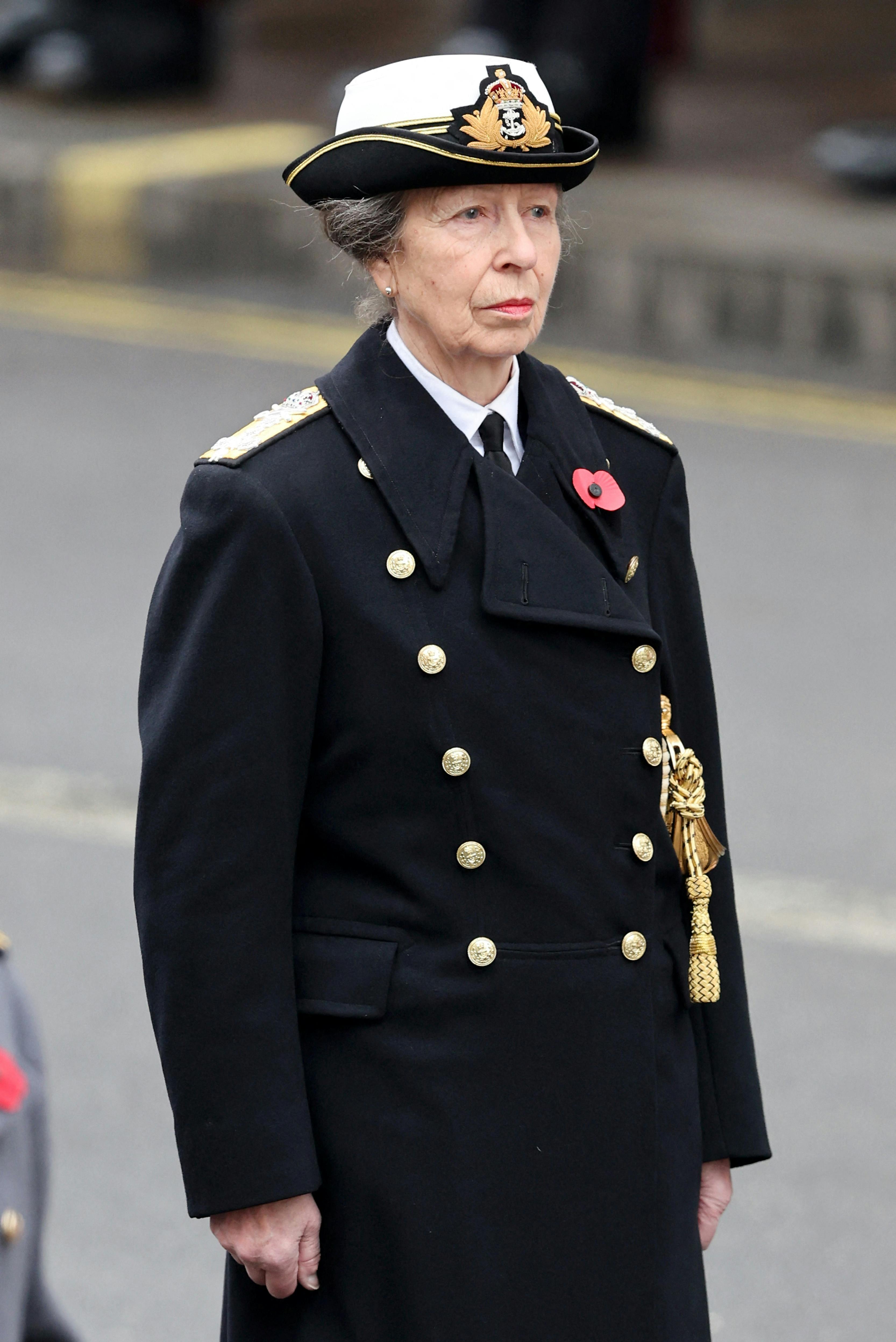 Britain's Anne, Princess Royal, attends the National Service of Remembrance at The Cenotaph on Whitehall in London, Britian November 12, 2023. Chris Jackson/Pool via REUTERS