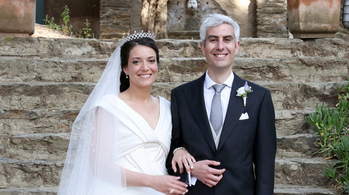 Prinsesse Alexandra med sin mand. 