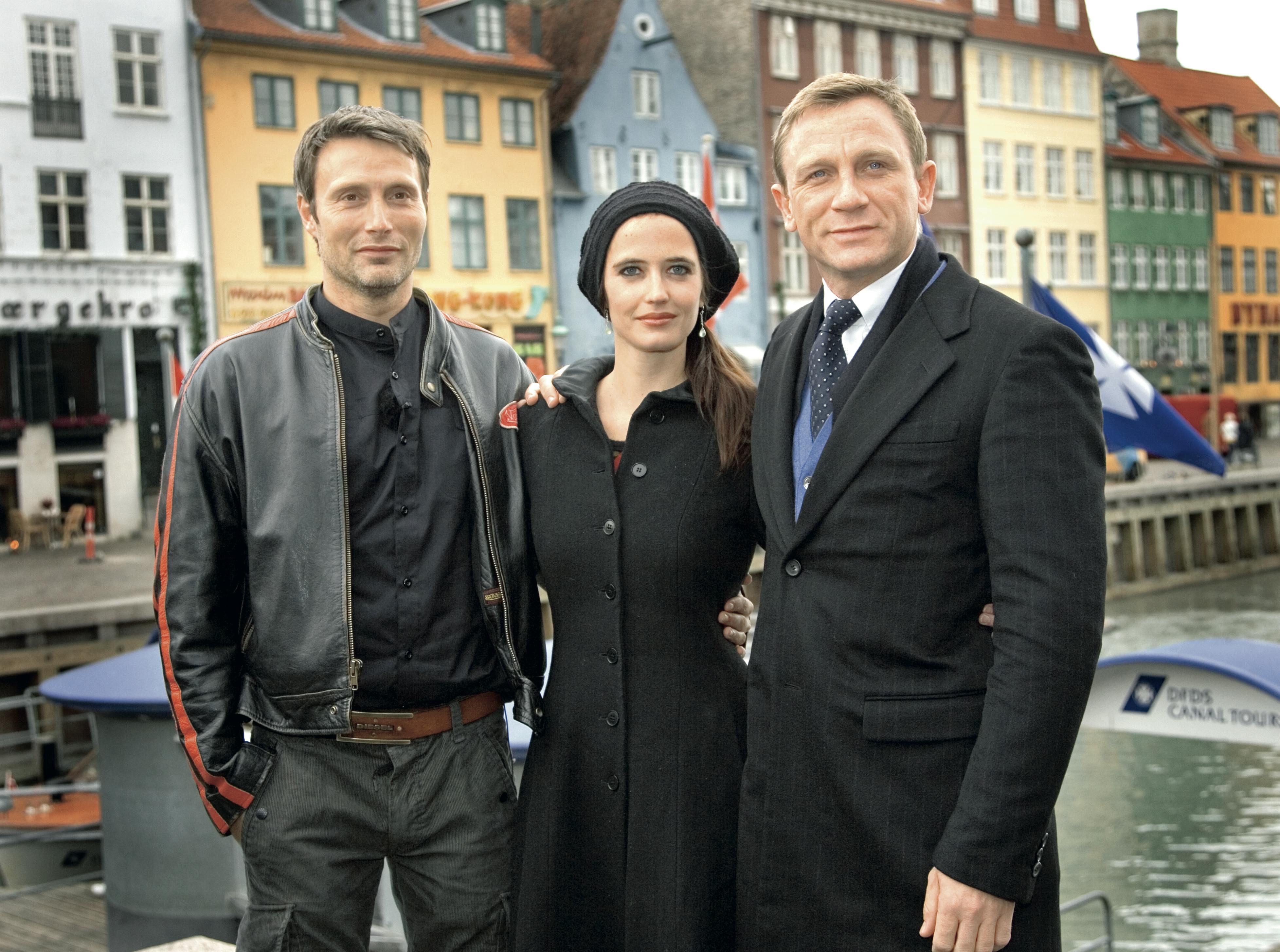 Mads Mikkelsen, Eva Green og Daniel Craig 