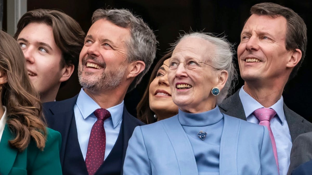 Kronprins Frederik, dronning Margrethe og prins Joachim