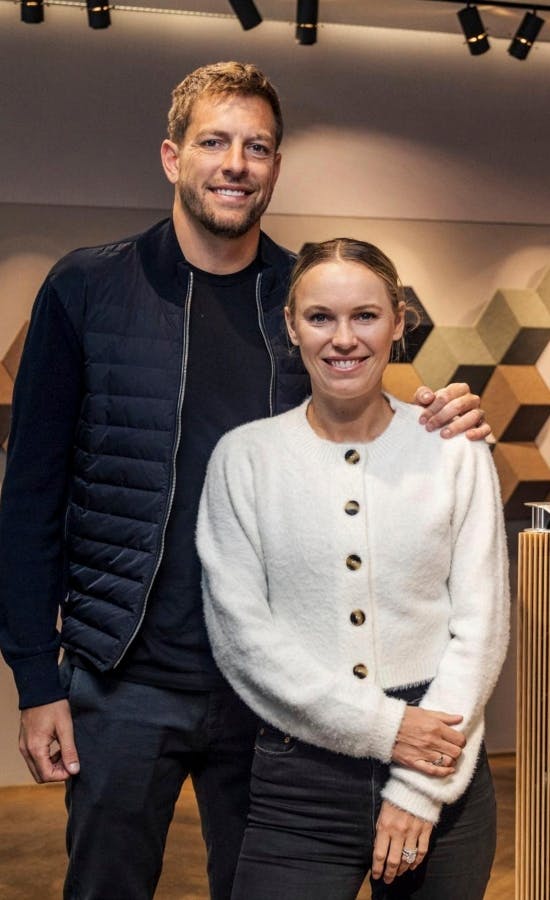 Caroline Wozniacki og David Lee.