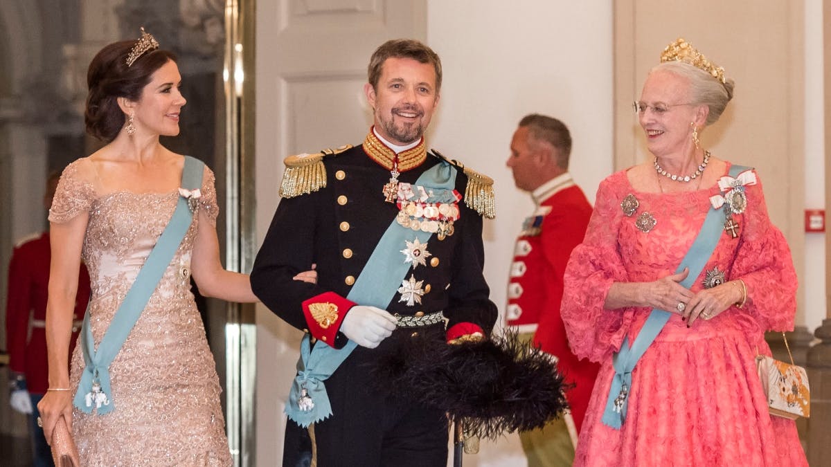 Kronprinsesse Mary, kronprins Frederik og dronning Margrethe