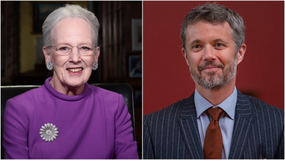 Sammensat billede: Dronning Margrethe og kronprins Frederik