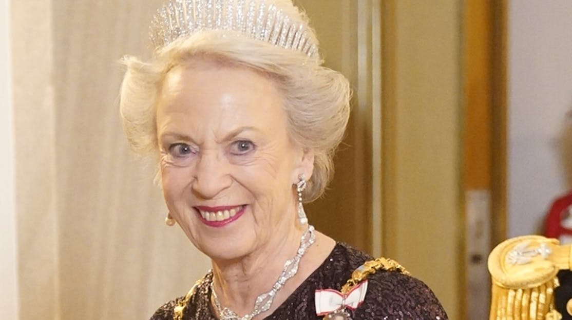 Prinsesse Benedikte i højt humør til gallataflet. 