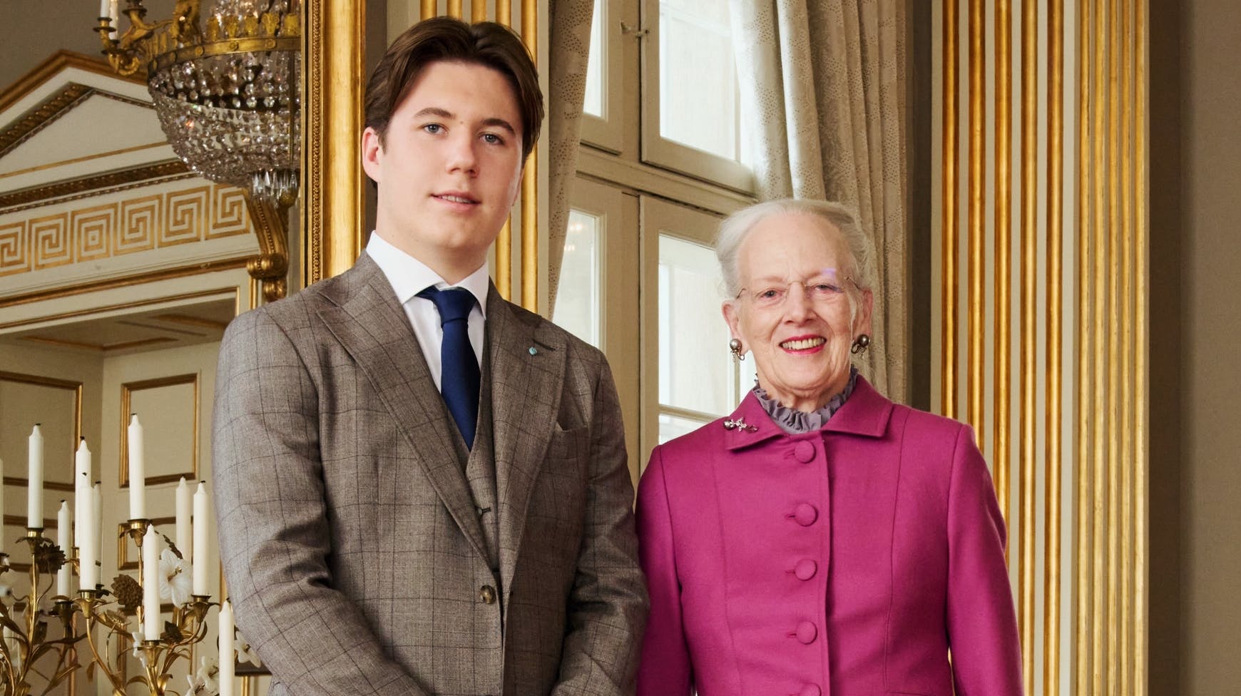 Dronning Margrethe og prins Christian. 