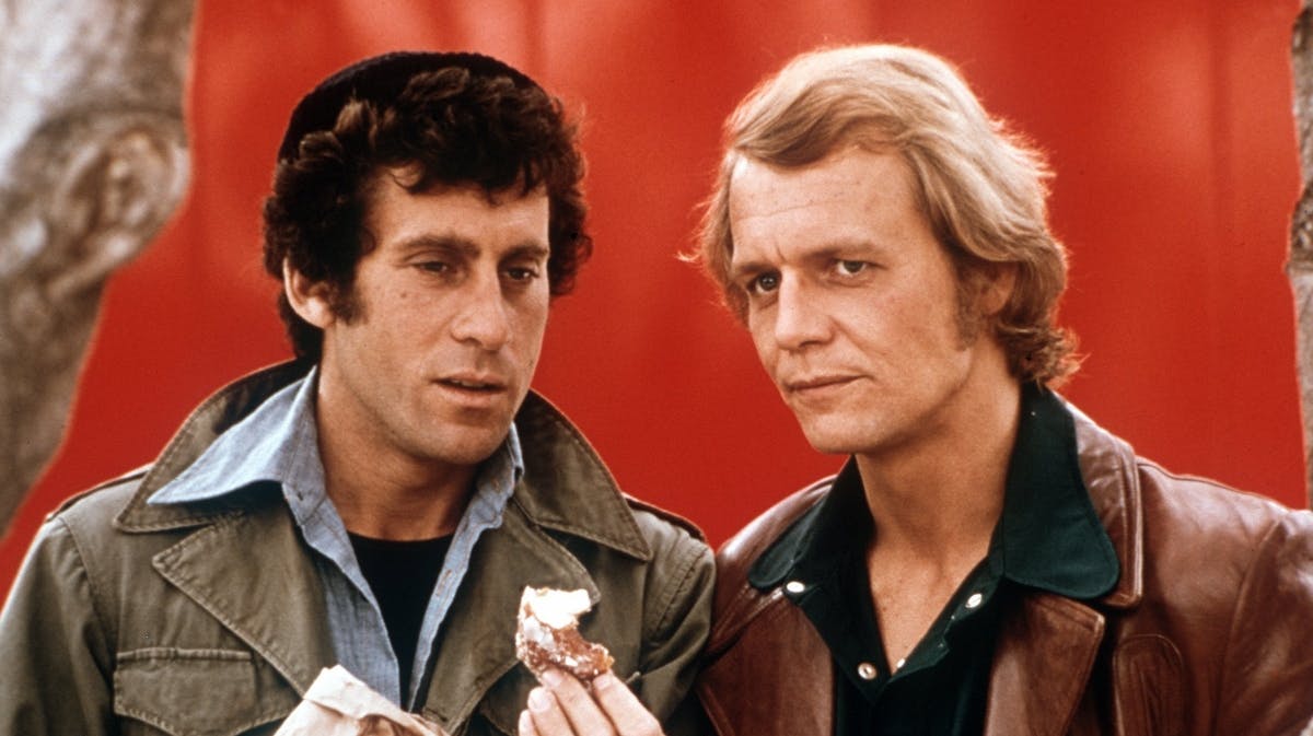 David Soul (Hutch) til højre og Paul Michael Glaser (Starsky).