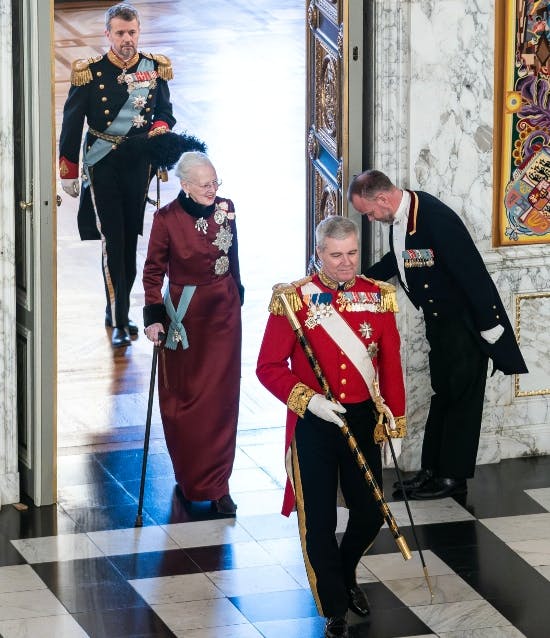 Hofmarskal Kim Kristensen, dronning Margrethe og kronprins Frederik