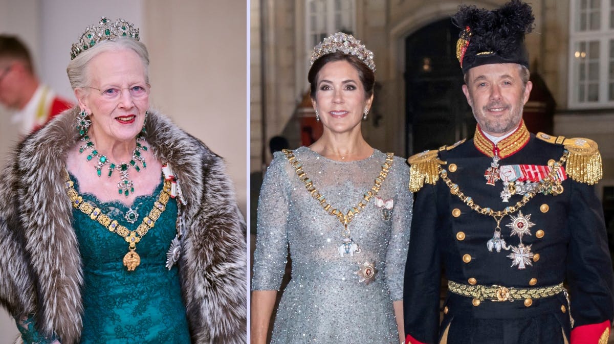 Dronning Margrethe samt kronprinsesse Mary og kronprins Frederik