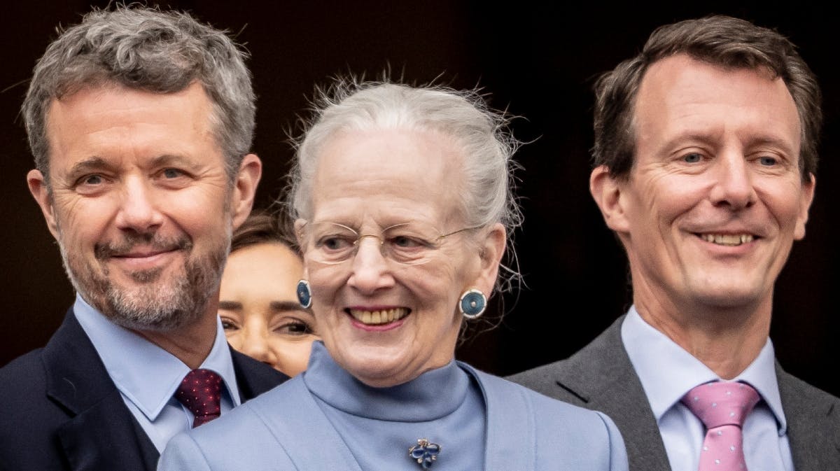Kronprins Frederik, dronning Margrethe og prins Joachim&nbsp;