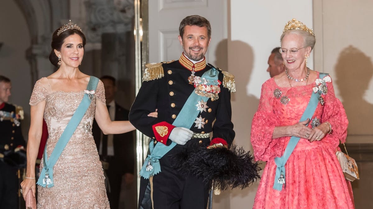 Kronprinsesse Mary, kronprins Frederik og dronning Margrethe