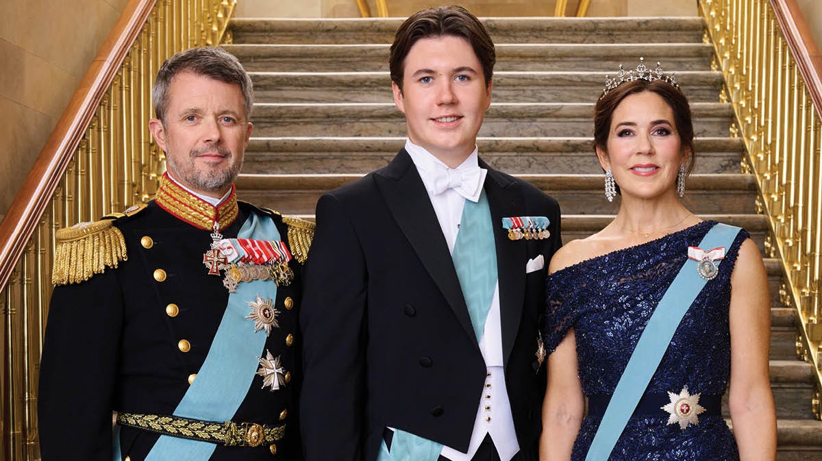 Kronprinsparret med prins Christian til den store 18-års fejring den 15. oktober 2023.