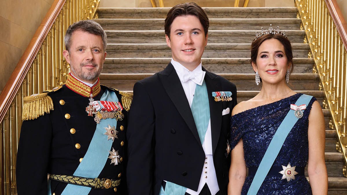 Kronprinsparret med prins Christian til den store 18-års fejring den 15. oktober 2023. 