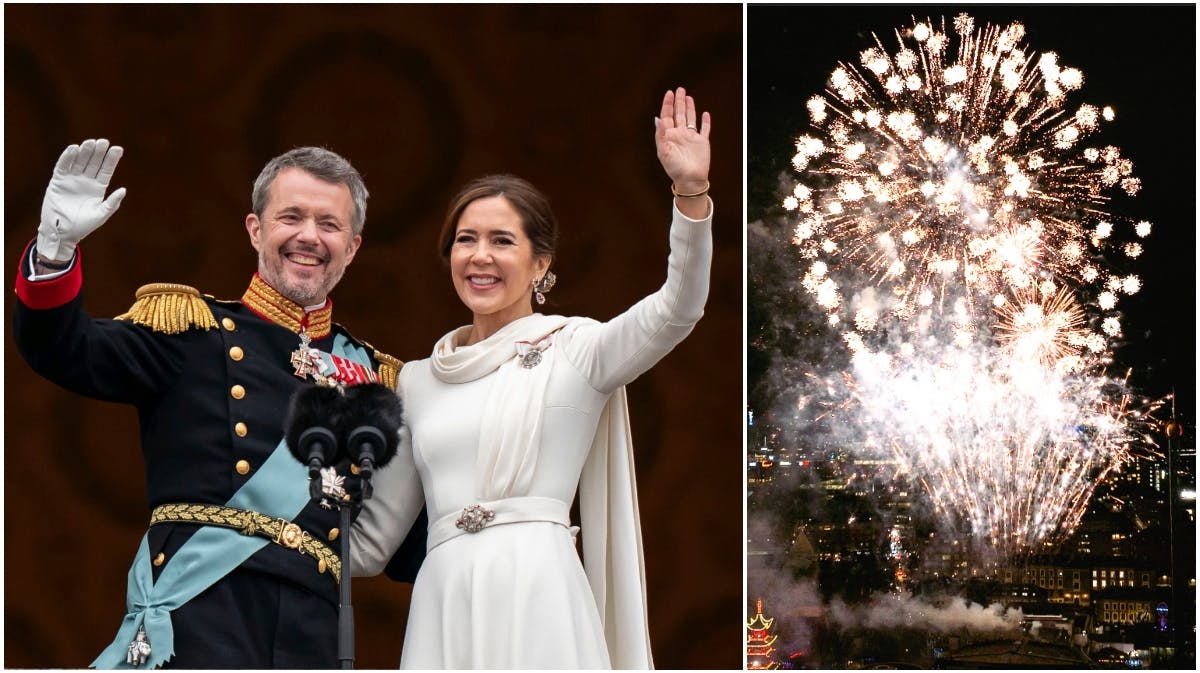 Tronskiftet blev markeret med fyrværkeri i Tivoli.