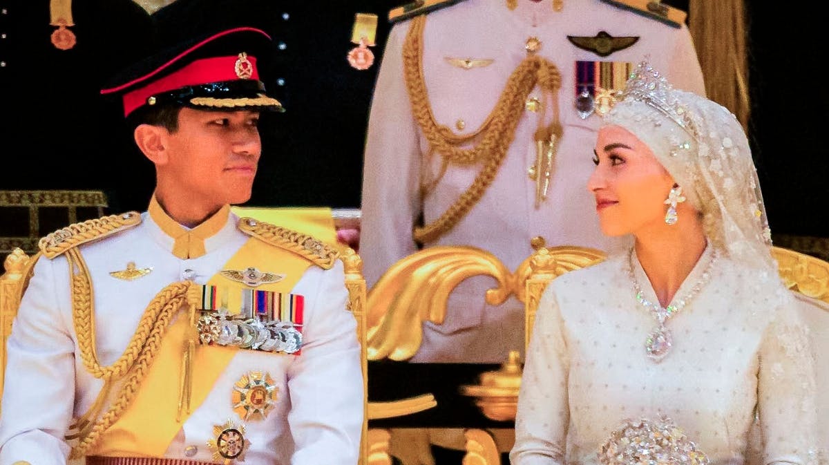 Prins Abdul Mateen af Brunei og Anisha Rosnah. 