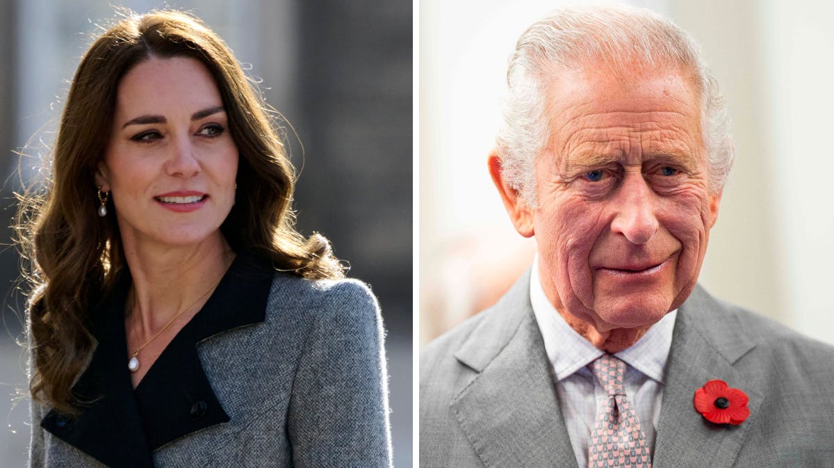 Prinsesse Catherine og kong Charles. 