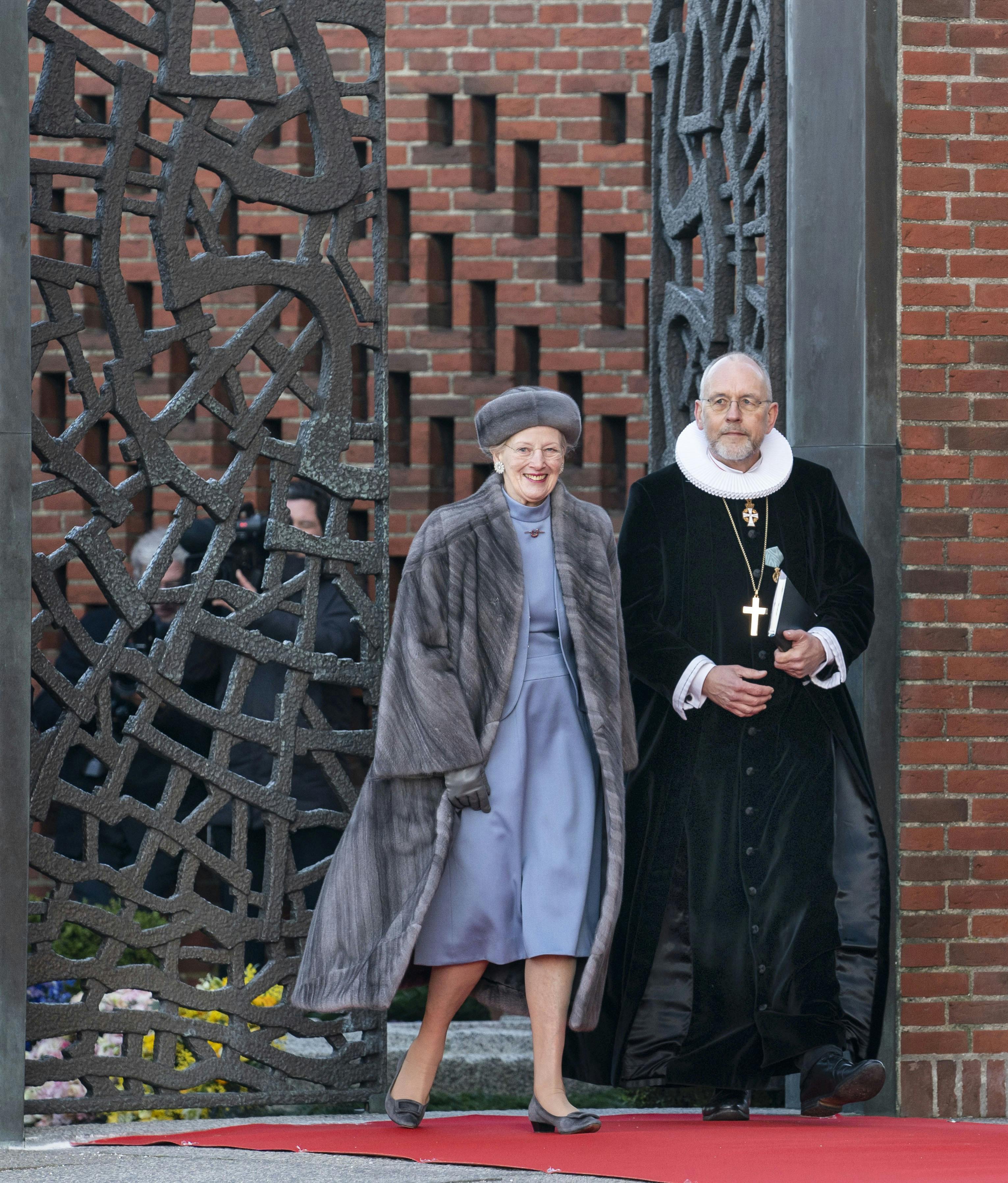 Dronning Margrethe og biskop Henrik Wigh-Poulsen.&nbsp;