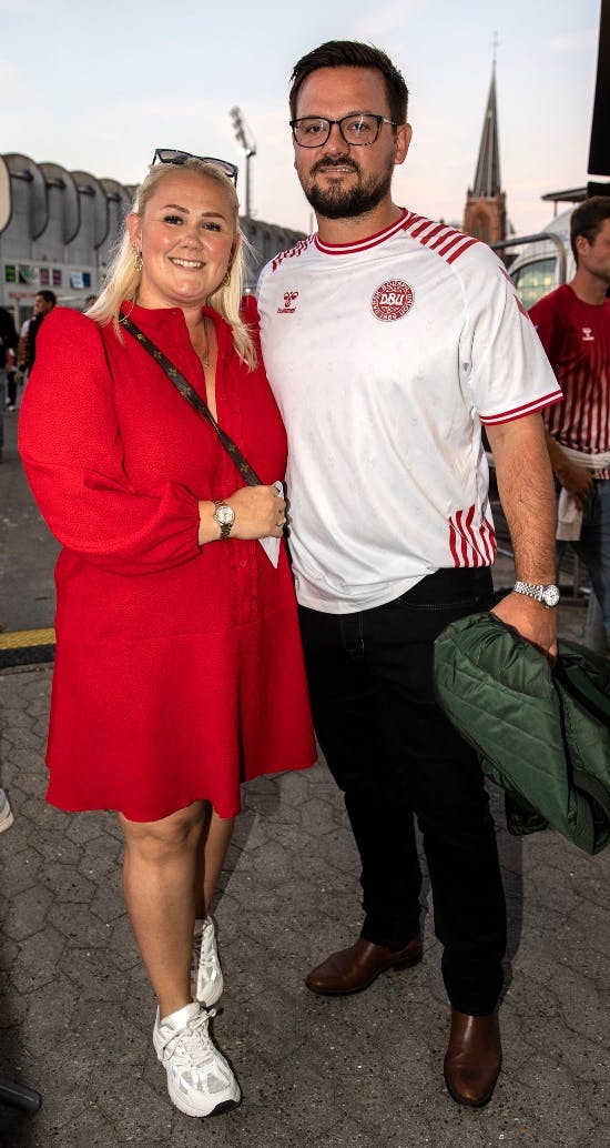 Cecilie Schmeichel med sin mand Joakim Pilkær.