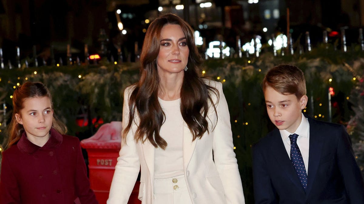 Fra venstre: Prinsesse Charlotte, prinsesse Catherone og prins George. 