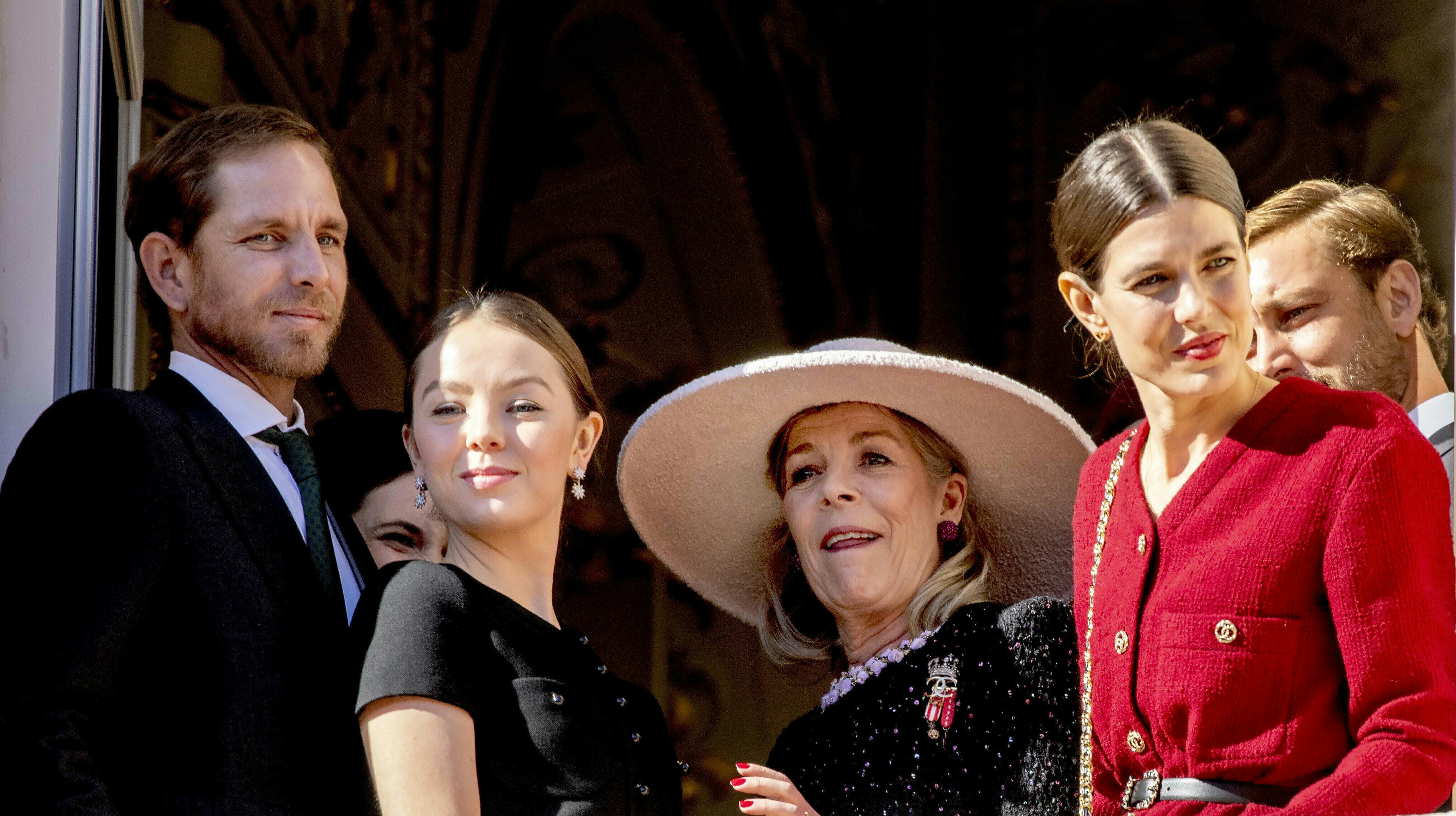 Prinsesse Alexandra med Caroline af Hannover, Andrea Casiraghi og Charlotte Casiraghi