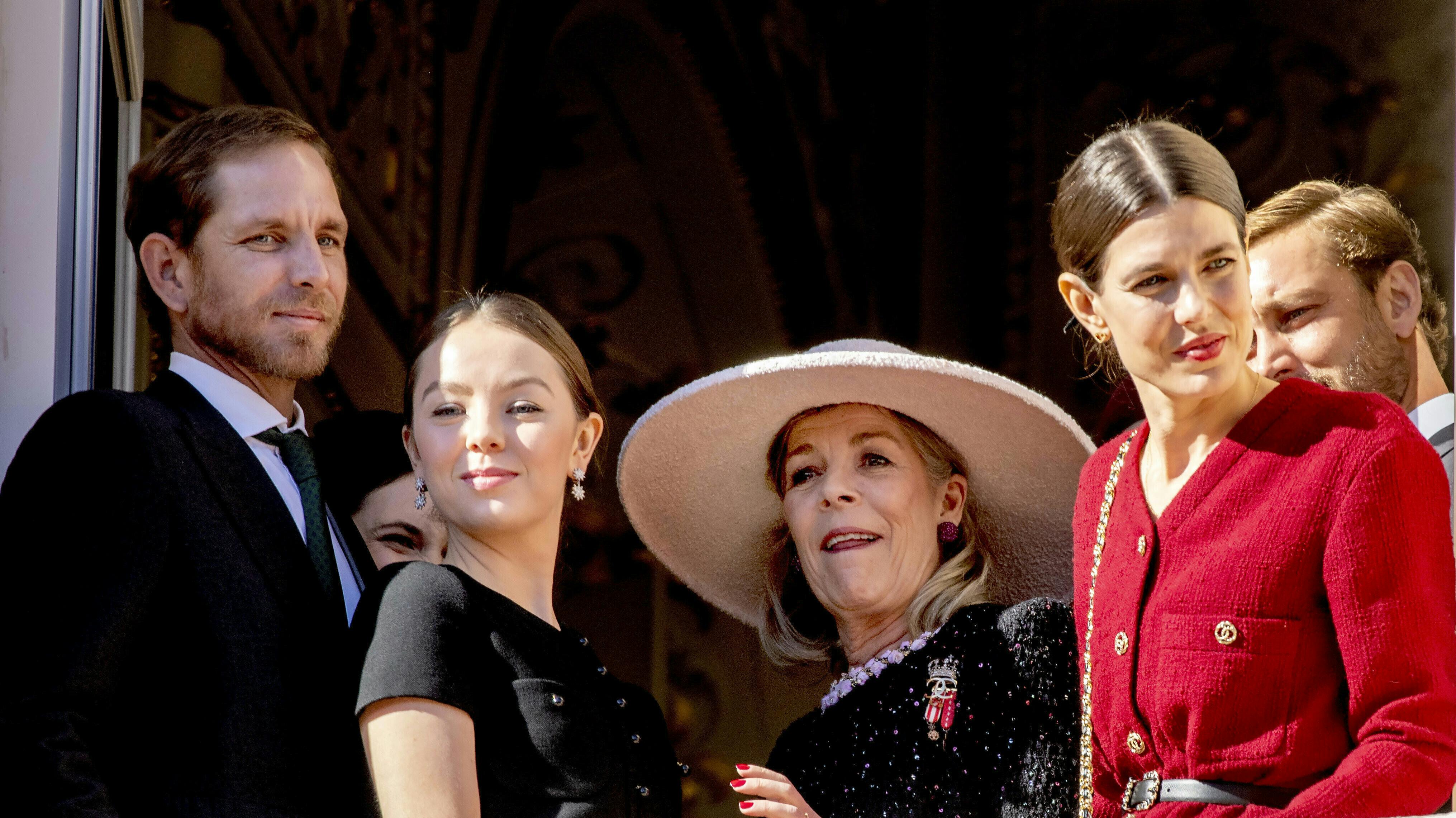 Prinsesse Alexandra med Caroline af Hanover, Andrea Casiraghi og Charlotte Casiraghi