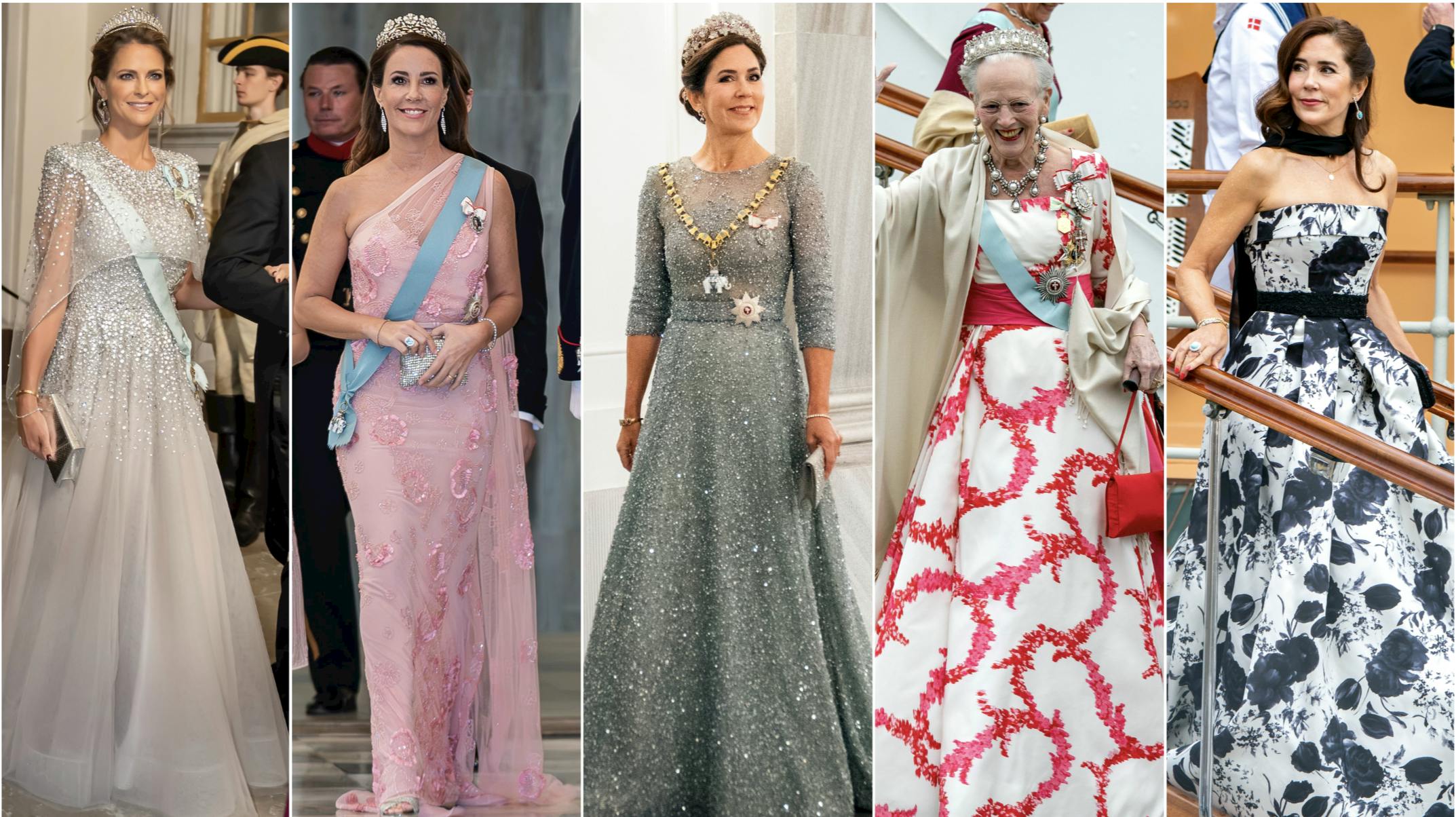 De fem kjoler, der er stemt i top fem i Årets kongelige kjole 2023