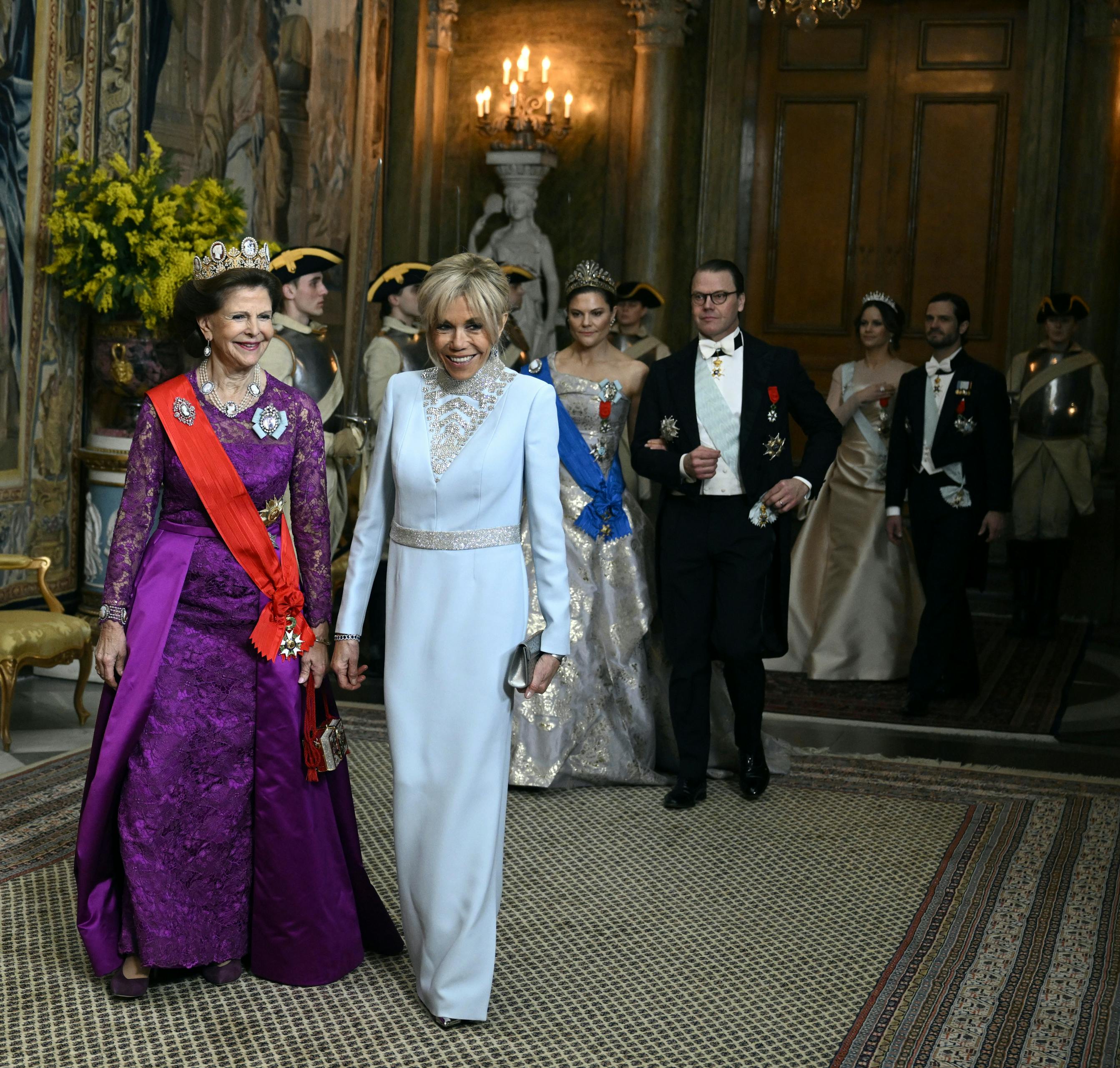 Dronning Silvia og Brigitte Macron.