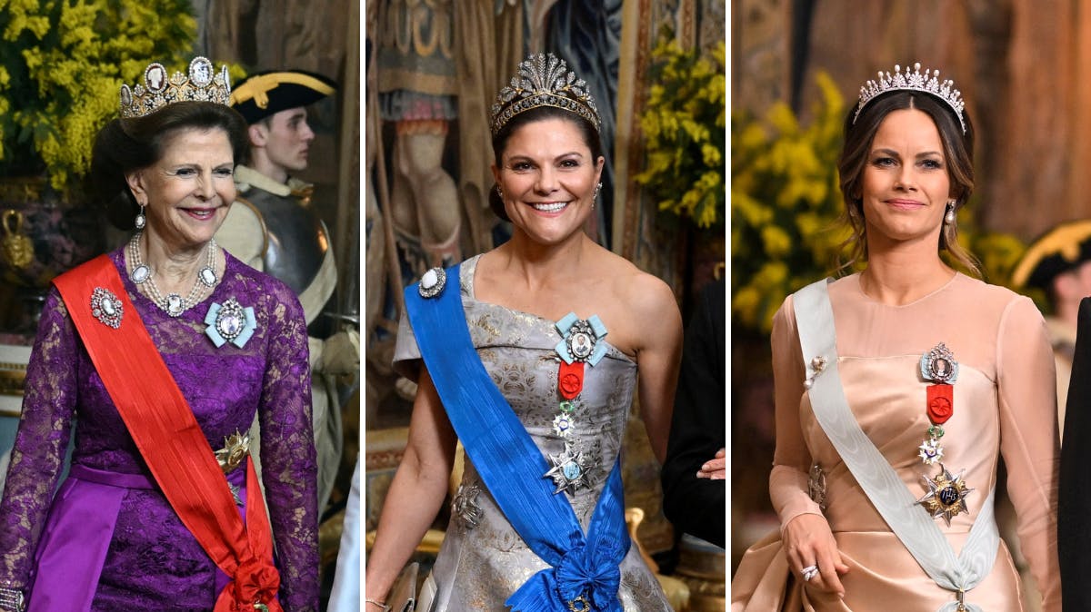 Dronning Silvia, kronprinsesse Victoria og prinsesse Sofia.