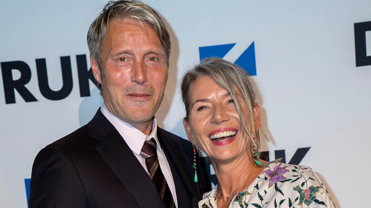 Mads Mikkelsen og hustruen Hanne Jacobsen.