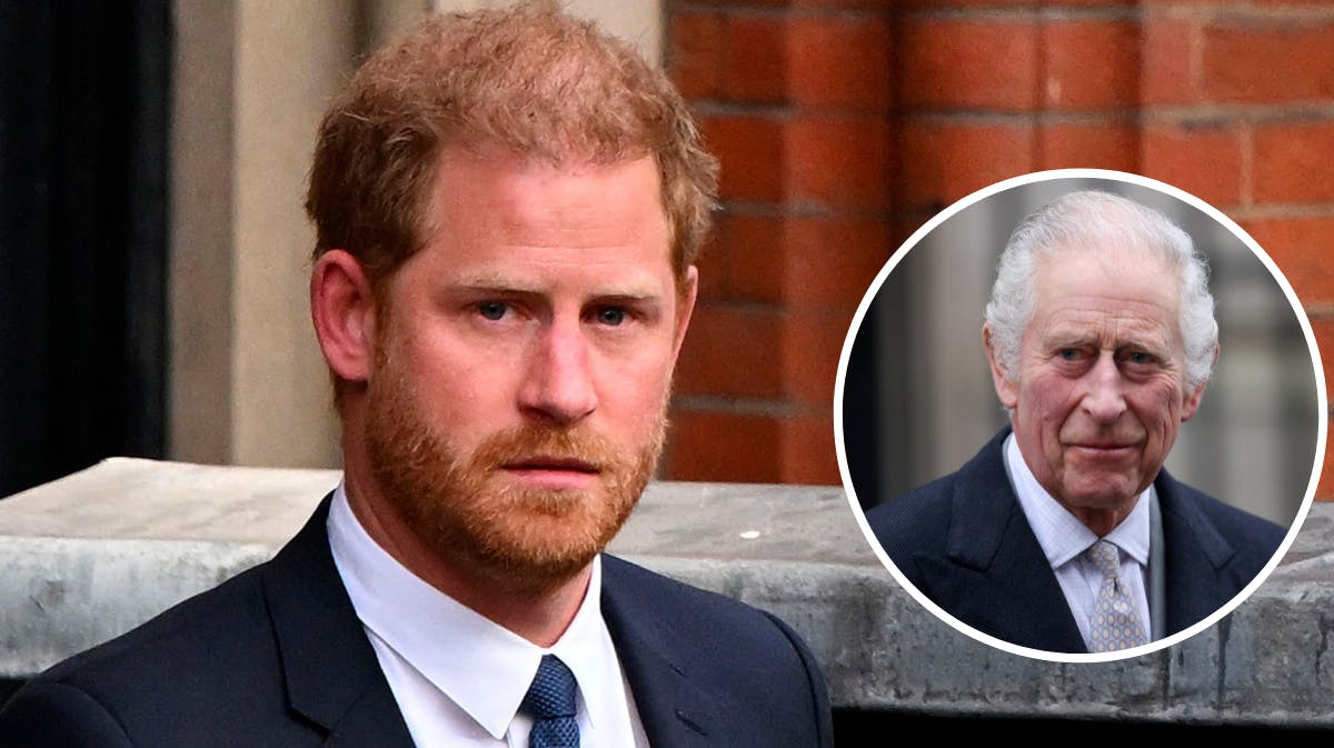 Prins Harry og kong Charles.